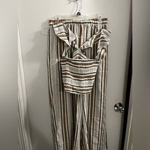 Shein size large two piece set. Cropped tank and pants. Striped.